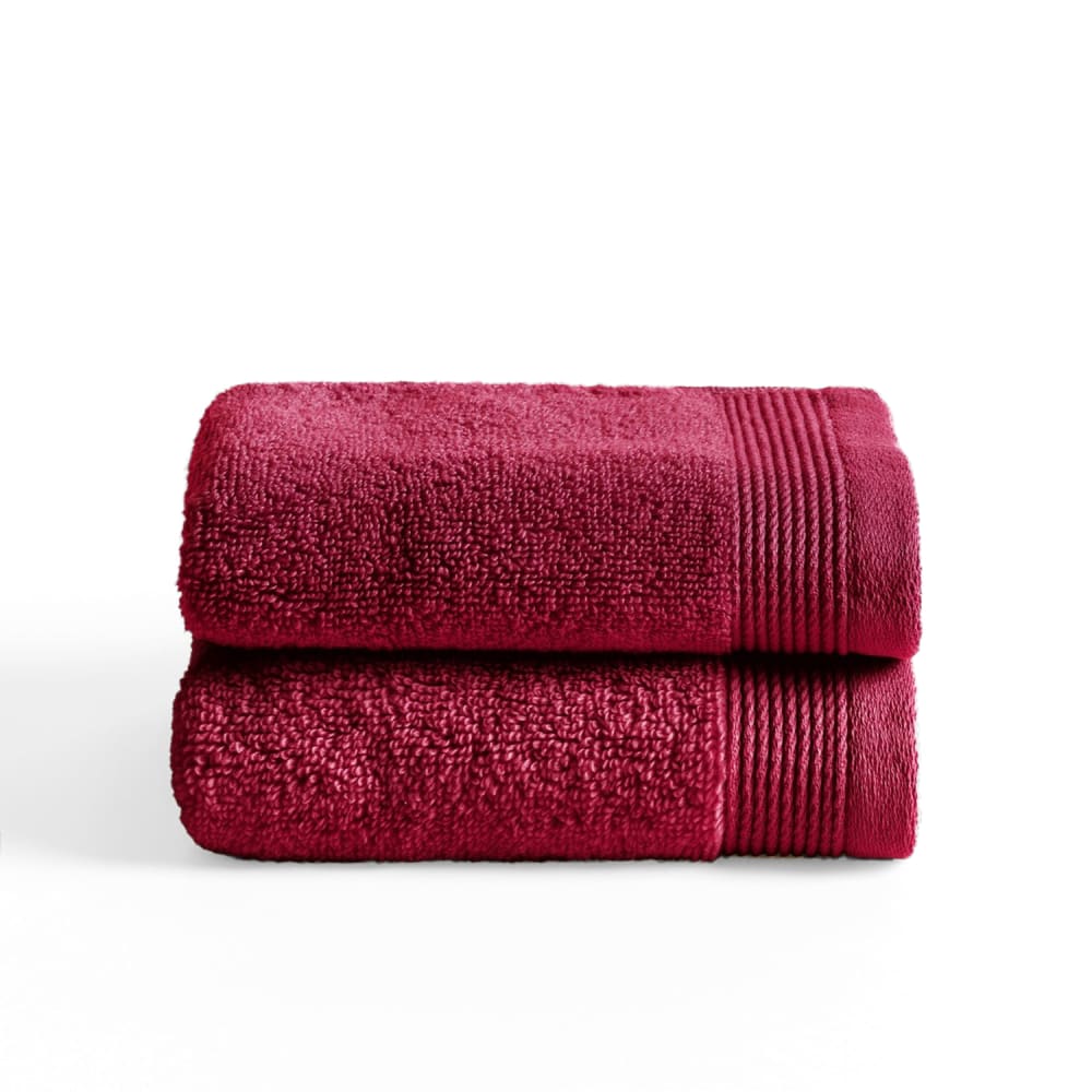Boheme Set mit 2 Handtüchern 600g beeren(50x100)-Zero Twist style modern Violett Baumwolle