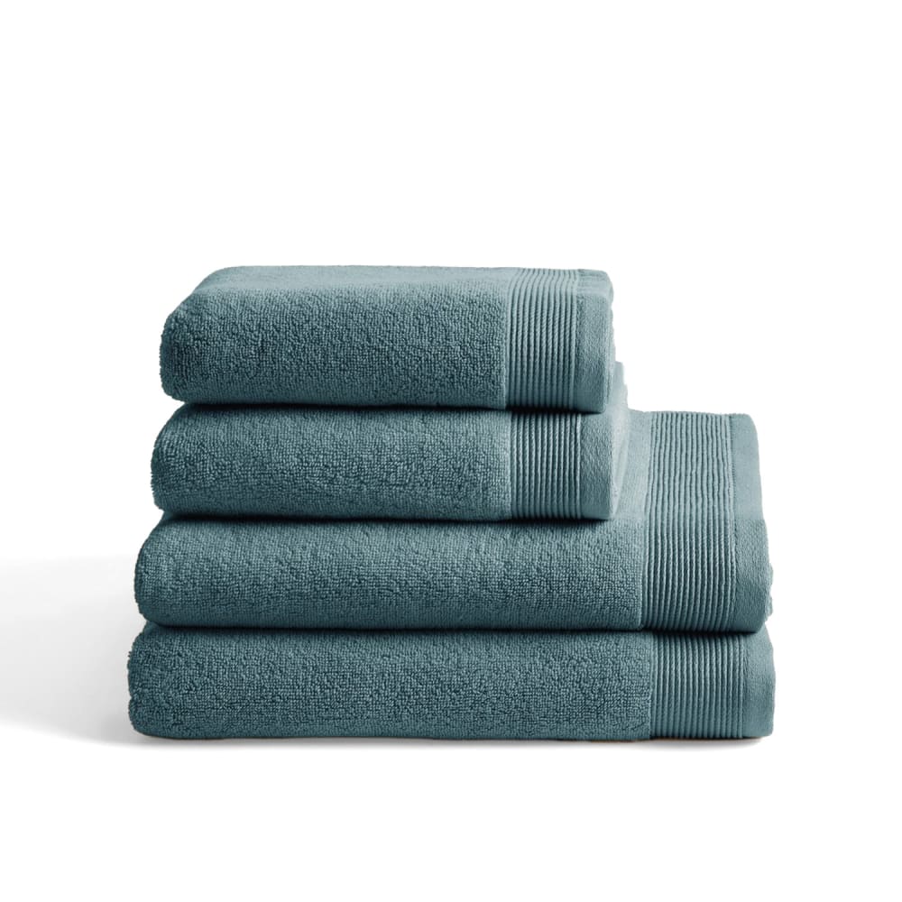 Boheme Set mit 4 Duschtüchern 600g teal(50x100+70x140)-Zero Twist style modern Blau Baumwolle