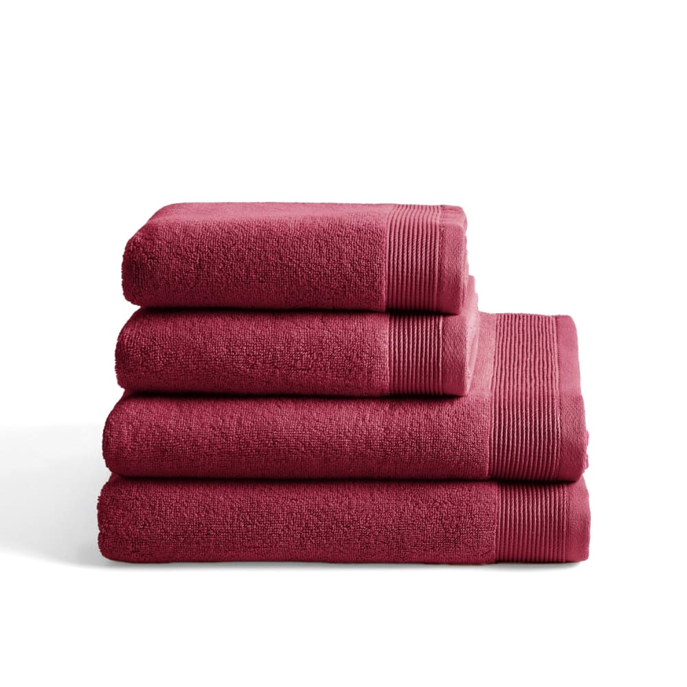 Boheme Set mit 4 Duschtüchern 600g beeren(50x100+70x140)-Zero Twist style modern Violett Baumwolle