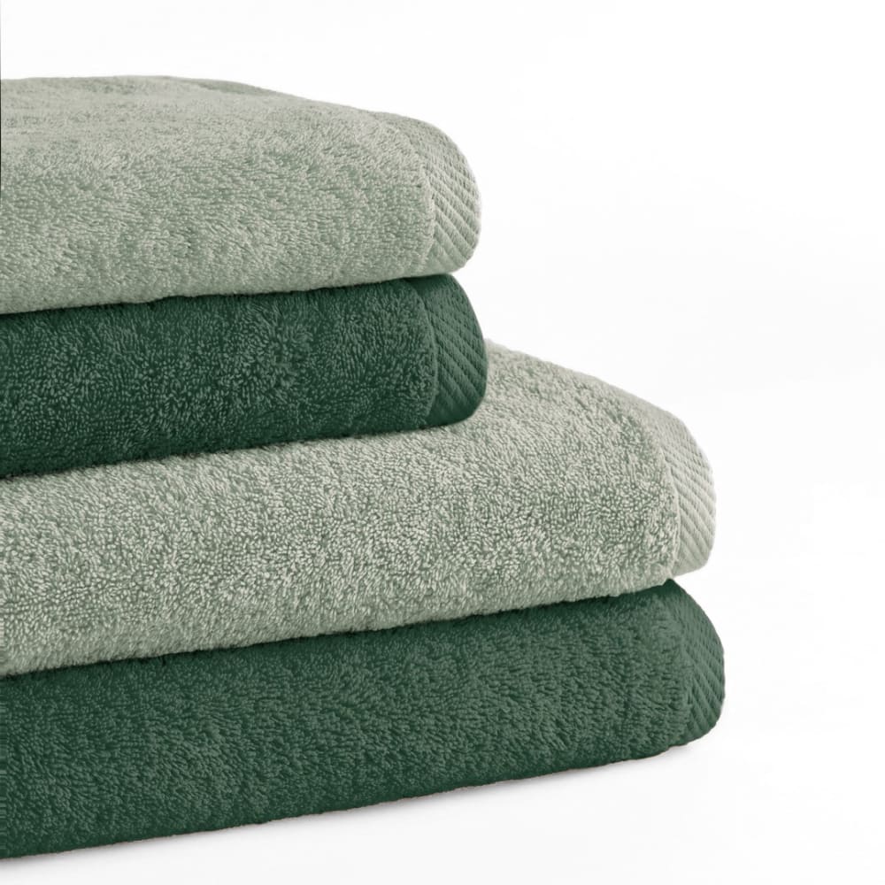 Set mit 4 Duschtüchern 600g olivgrün-smaradg (50x100 +70x140) -