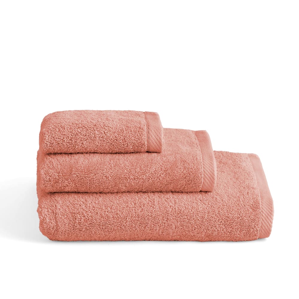 Boheme Set mit 3 Badetücher 600g koralle (30x50+50x100+70x140) style modern Rosa Baumwolle