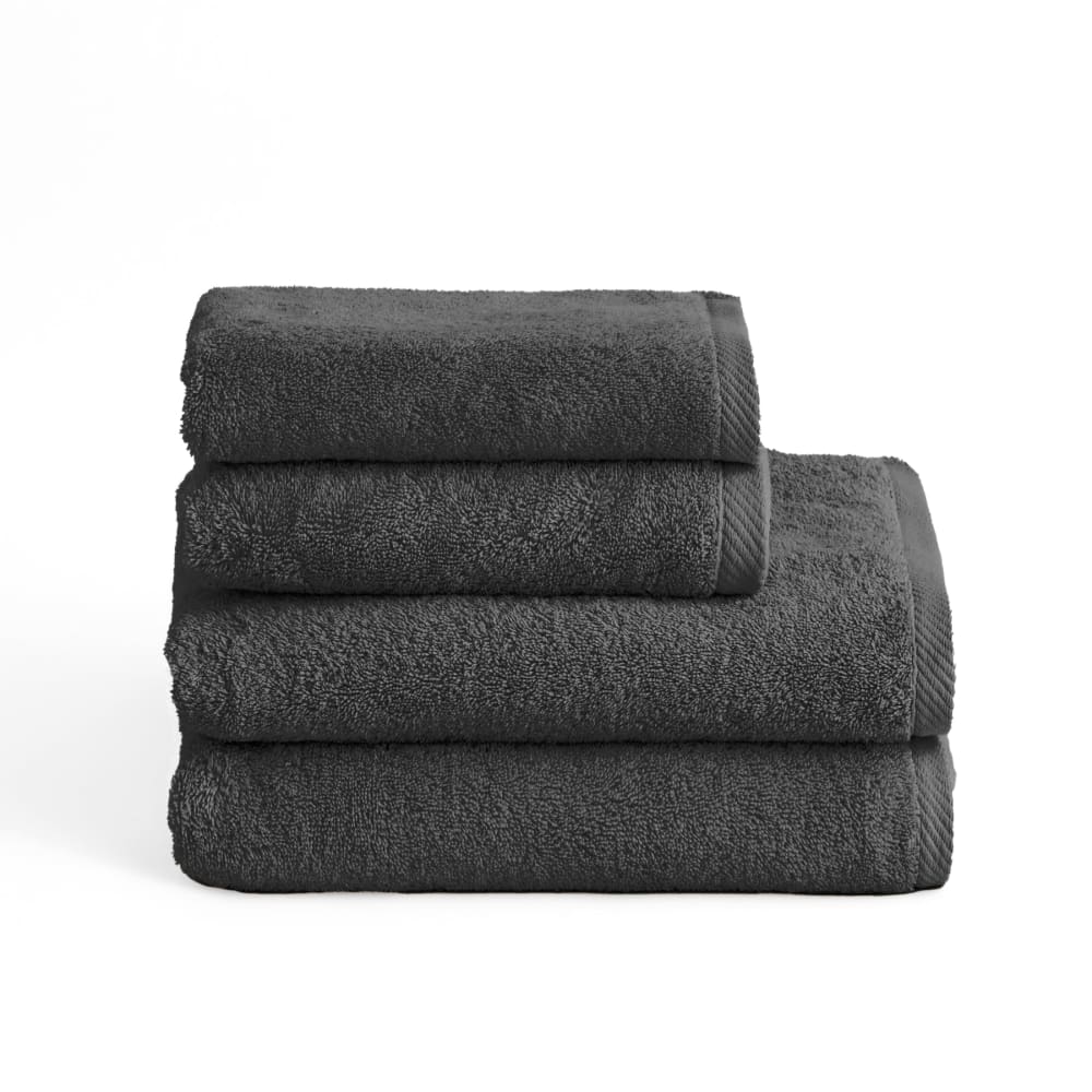Boheme Set mit 4 Duschtüchern 600g anthrazit (50x100+70x140) style modern Grau Baumwolle