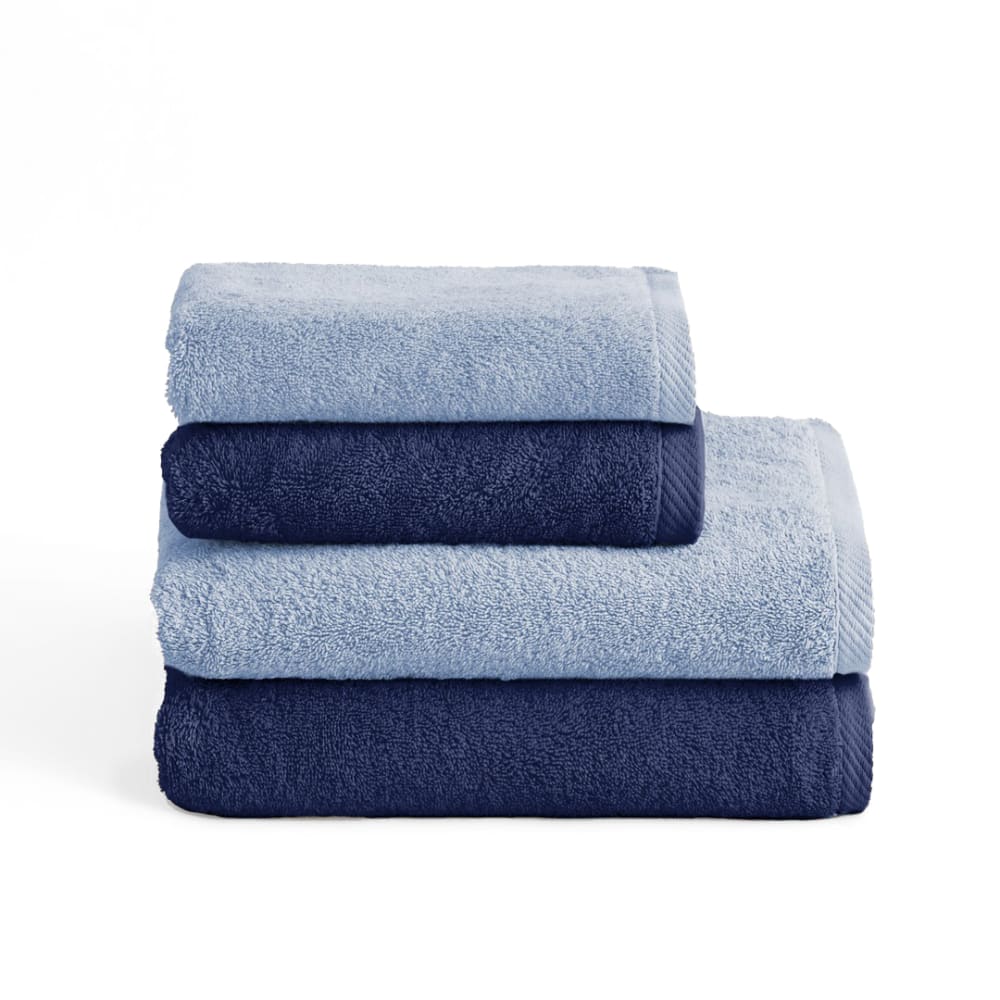 Boheme Set mit 4 Duschtüchern 600g dunkelblau-marinebleu (50x100 +70x140) style modern Mehrfarbig Baumwolle