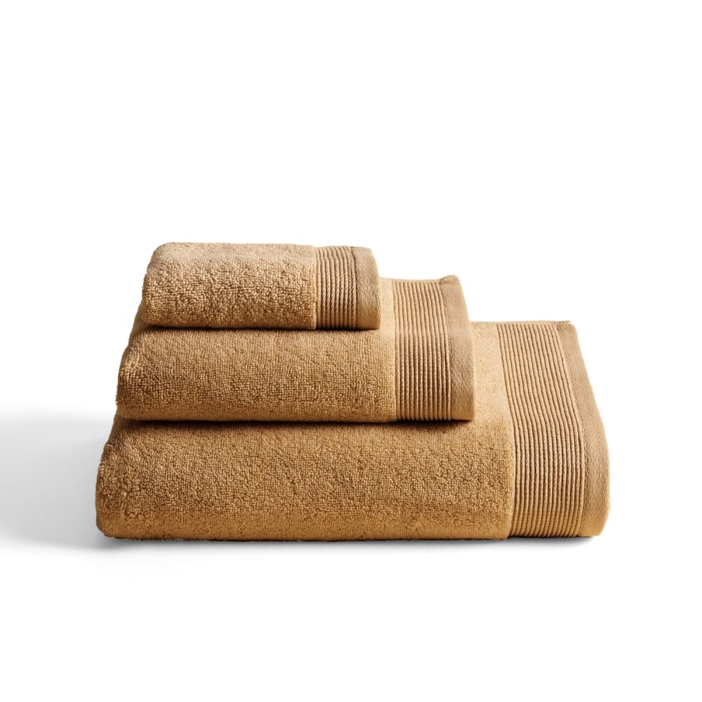 Boheme Set mit 3 Duschtücher 600g senfgelb(30x50+50x100+100x150)-Zero Twist style modern - Baumwolle