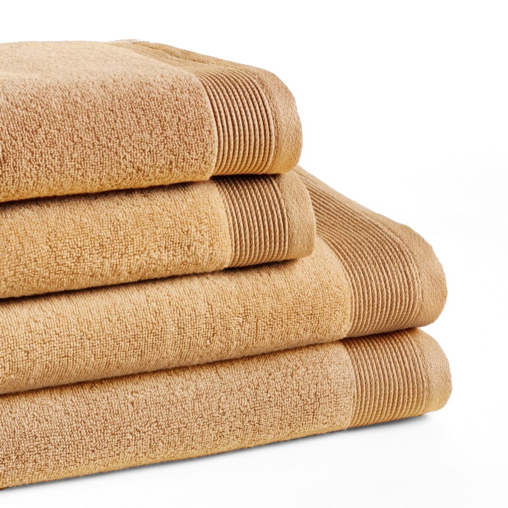 Set mit 4 Duschtüchern 600g senfgelb(50x100+70x140)-Zero Twist -