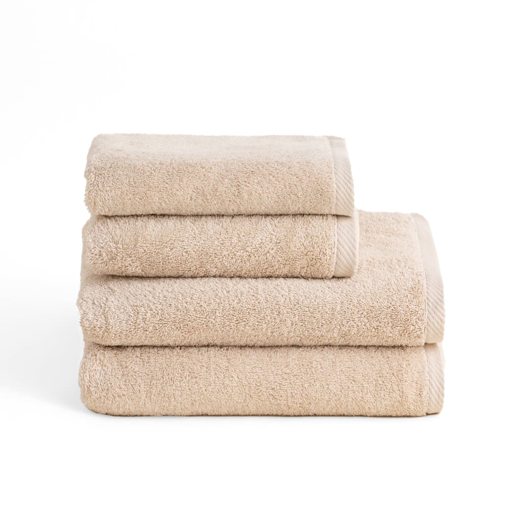 Boheme Set mit 4 Duschtüchern 600g natur (50x100+70x140) style modern Beige Baumwolle
