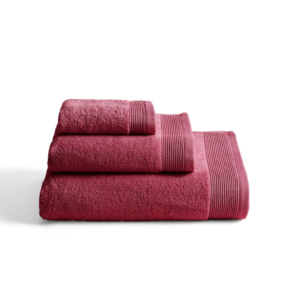 Boheme Set mit 3 Duschtüchern 600g beeren(30x50+50x100+100x150)-Zero Twist style modern Violett Baumwolle