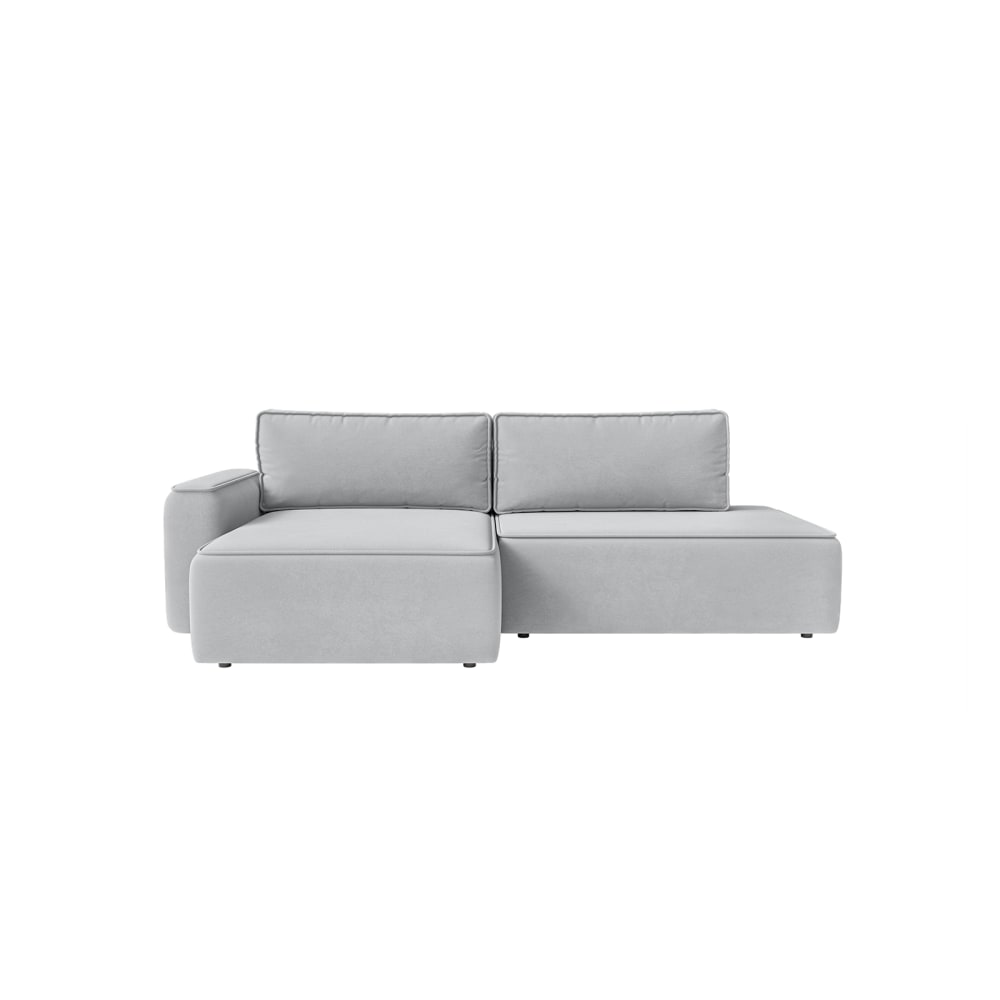 Canapé d'angle en velours - argent