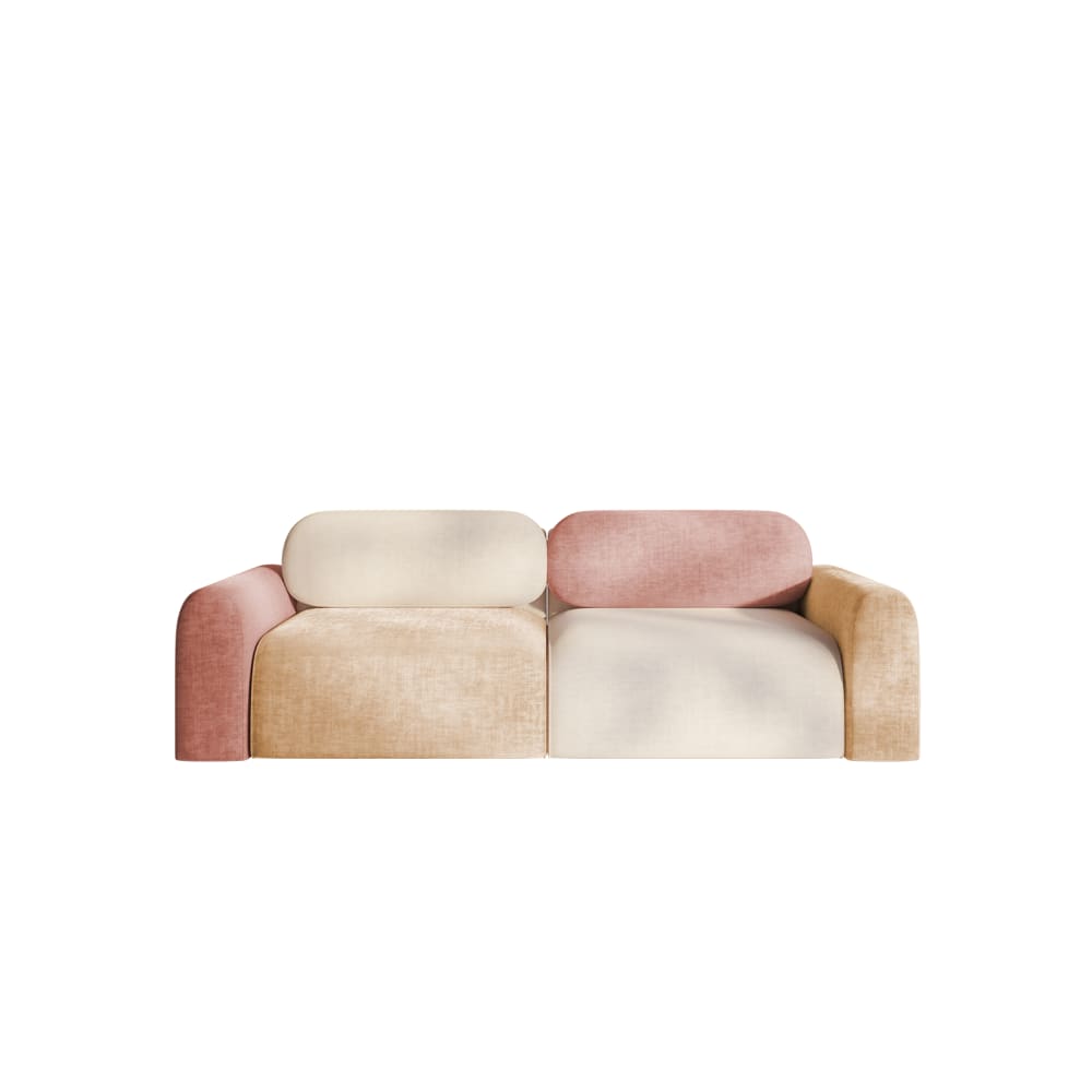 Canapé en tissu bouclé - multicolore