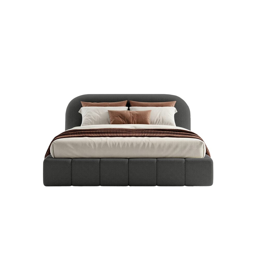 Lit rembourré en tissu - anthracite