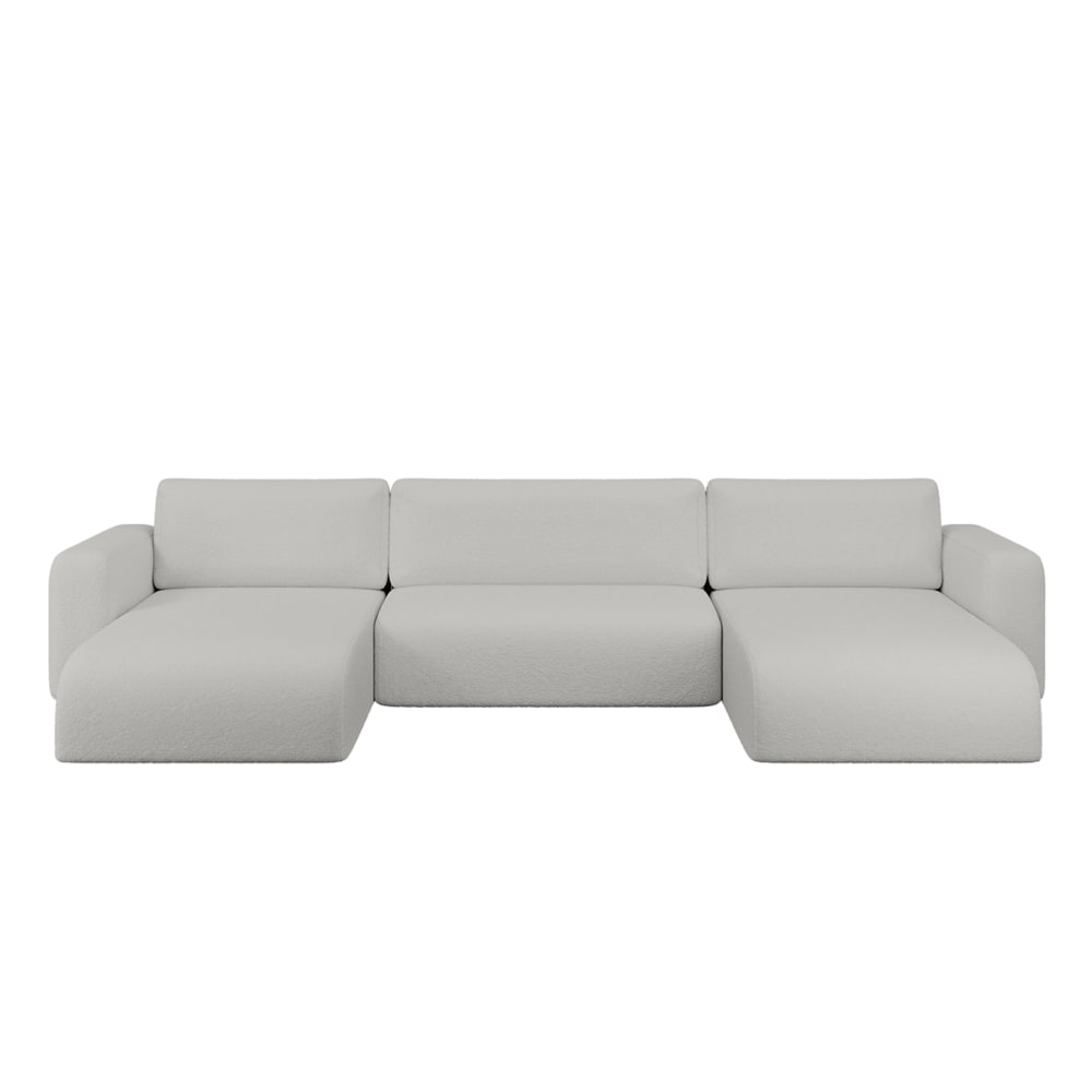 Canapé d'angle en tissu - boucle gris