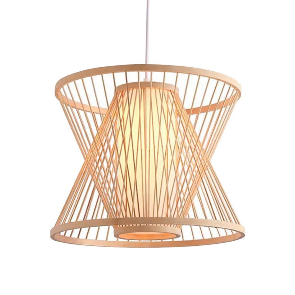 Alpinaluz Hängeleuchte aus Rattan natur orientalisch d30 cm style exotic Gelb Bambus