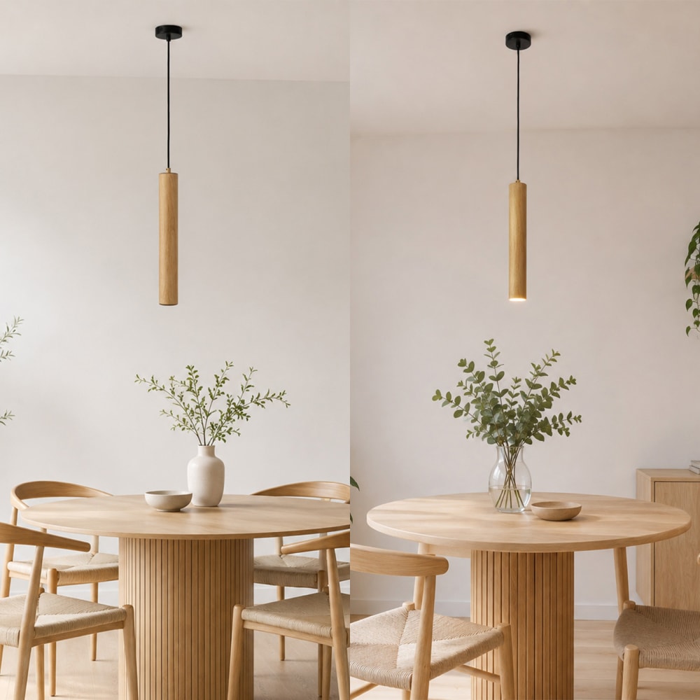 Hängeleuchte aus Aluminium in Holzoptik d40 cm - Maisons Du Monde