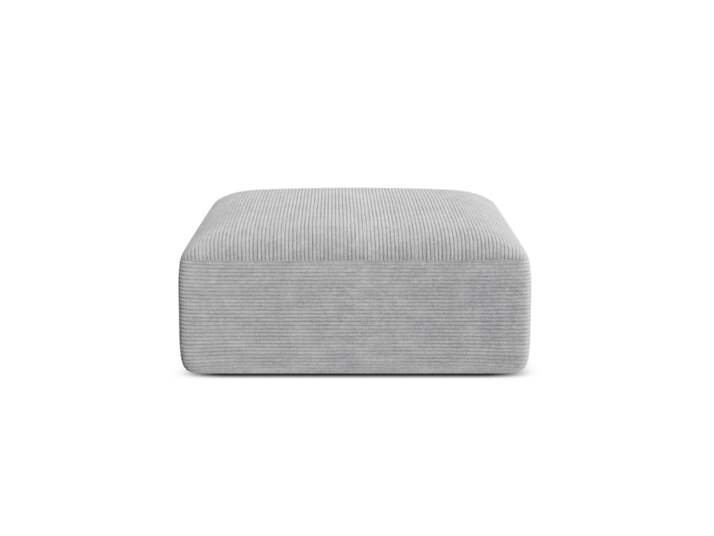 Pouf en velours côtelé - argent