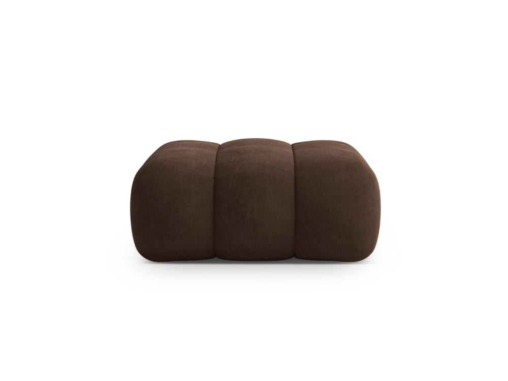 Pouf en velours chocolat