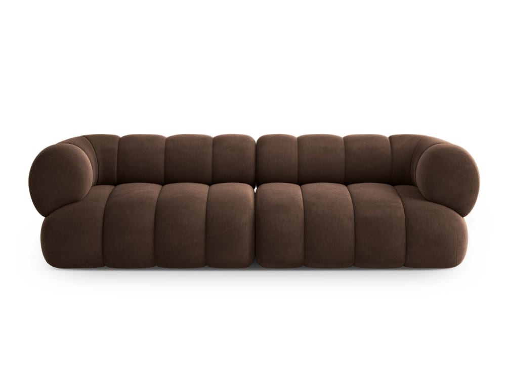 Canapé 4 places en velours chocolat