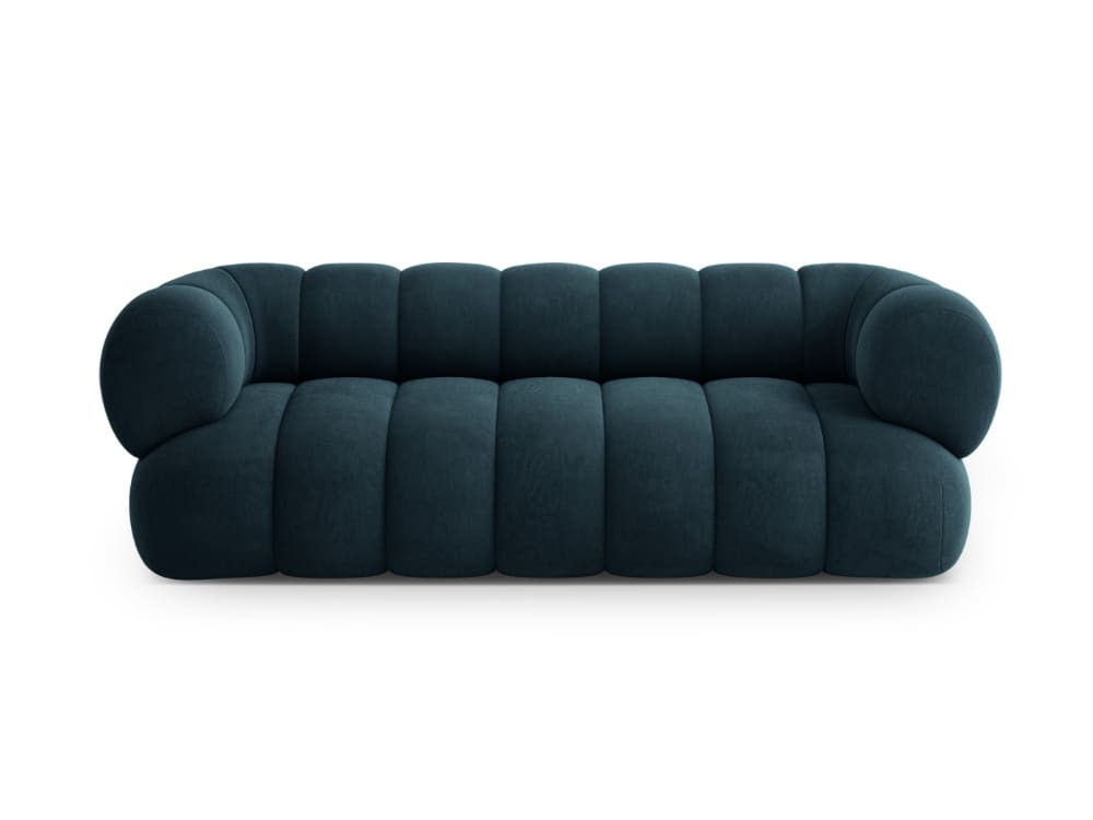 Canapé 3 places en velours pétrole profond