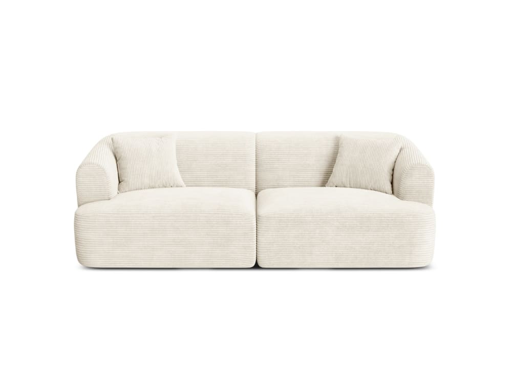 Canapé modulable 3 places - velours ivoire