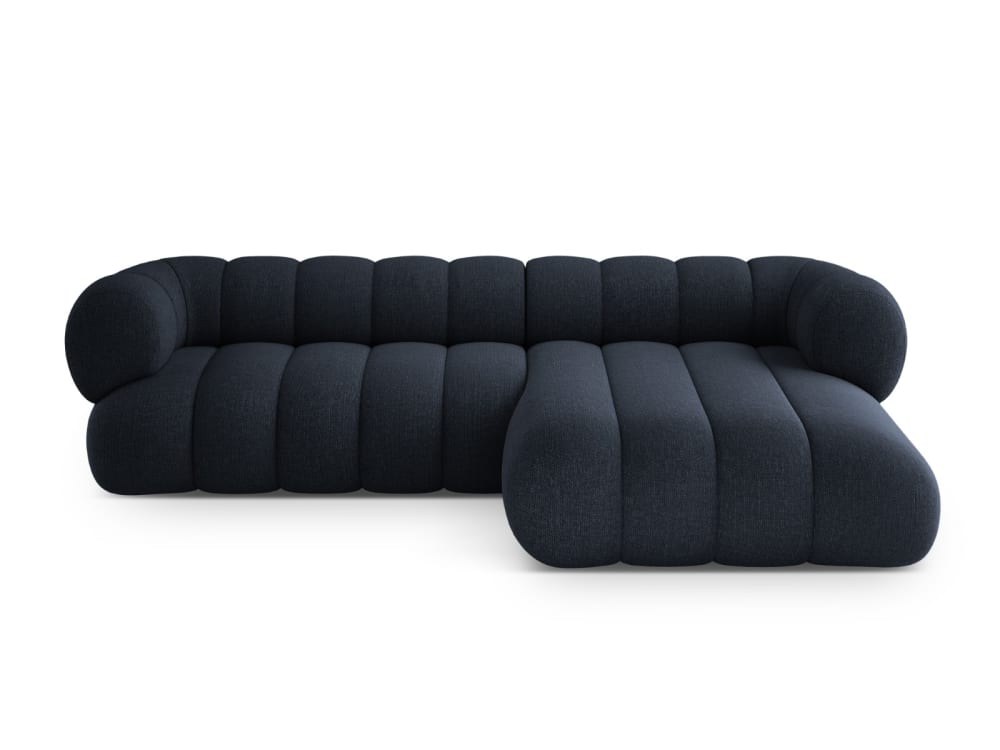 Canapé d'angle 5 places en chenille bleu marine