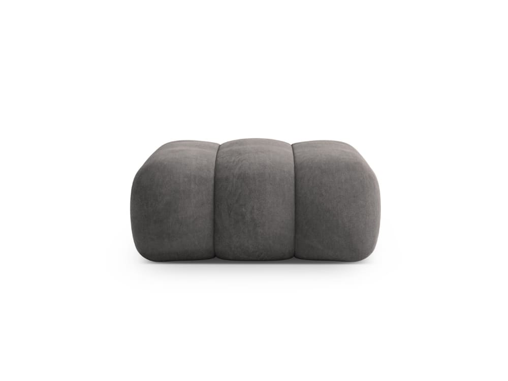 pouf en velours gris