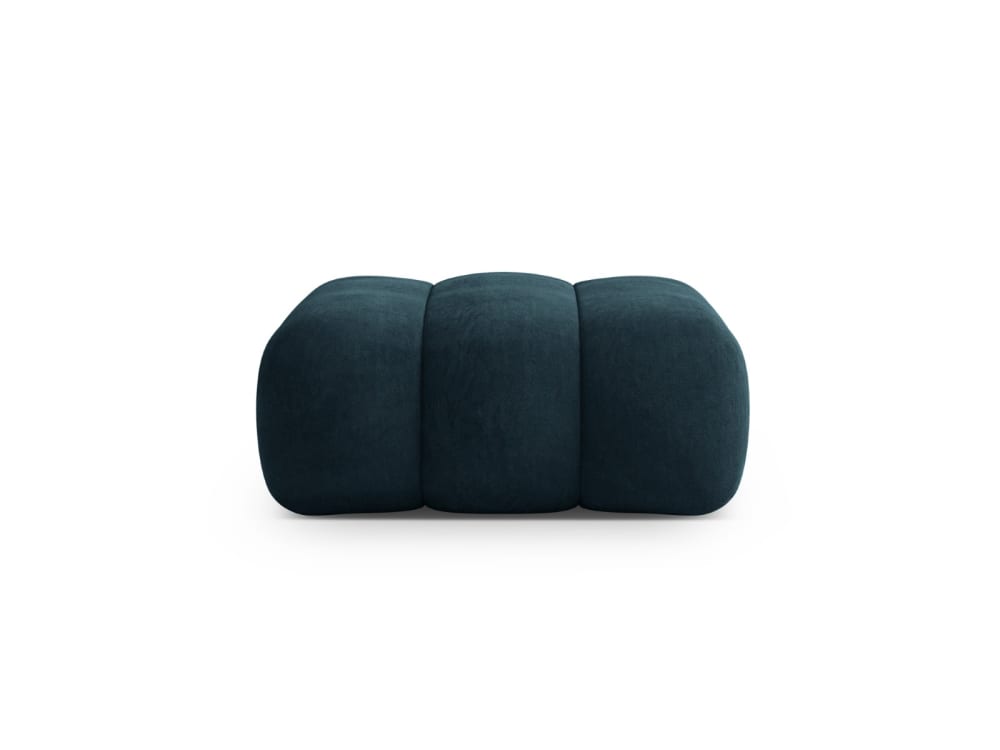 Pouf en velours pétrole