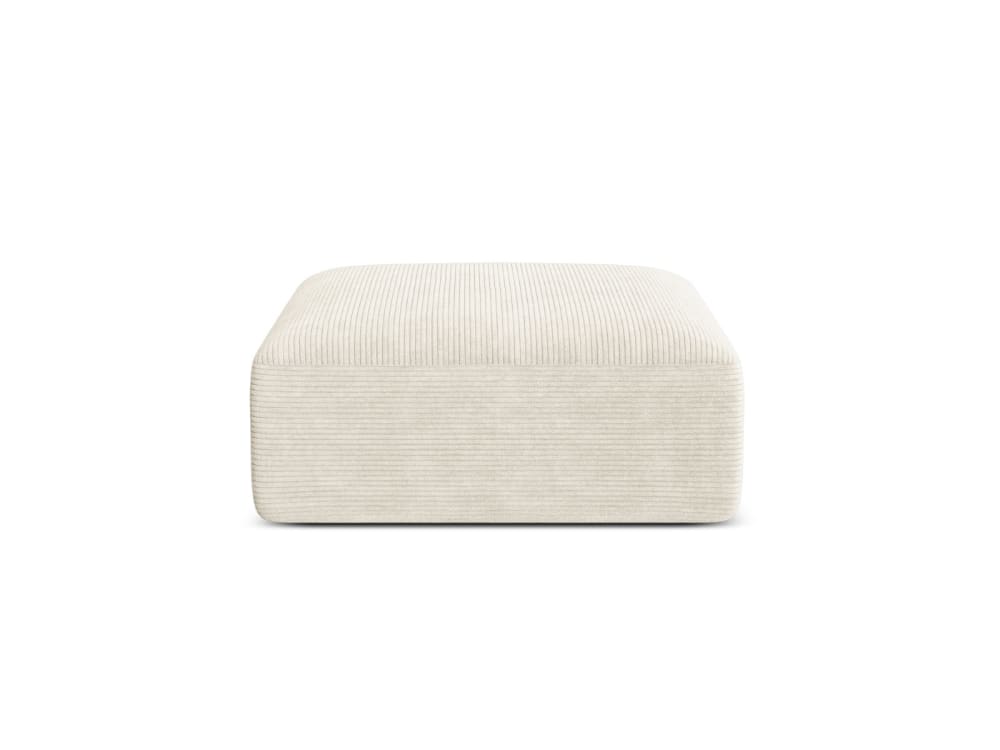 Pouf en velours côtelé - ivoire