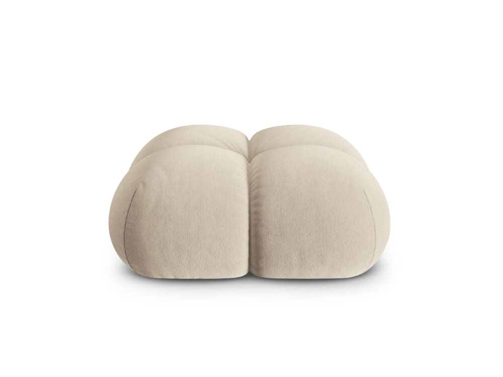 Pouf en velours beige - clair