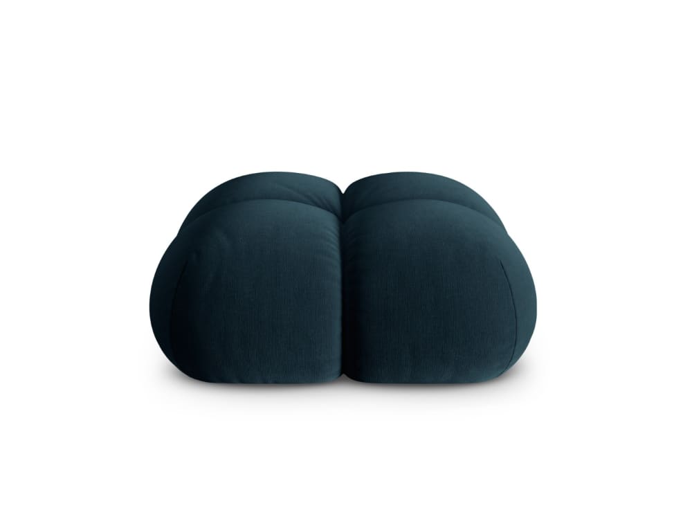 Pouf en velours pétrole