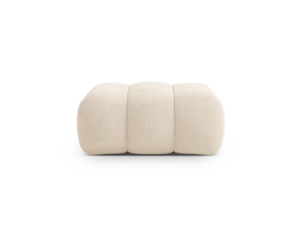 pouf en velours beige