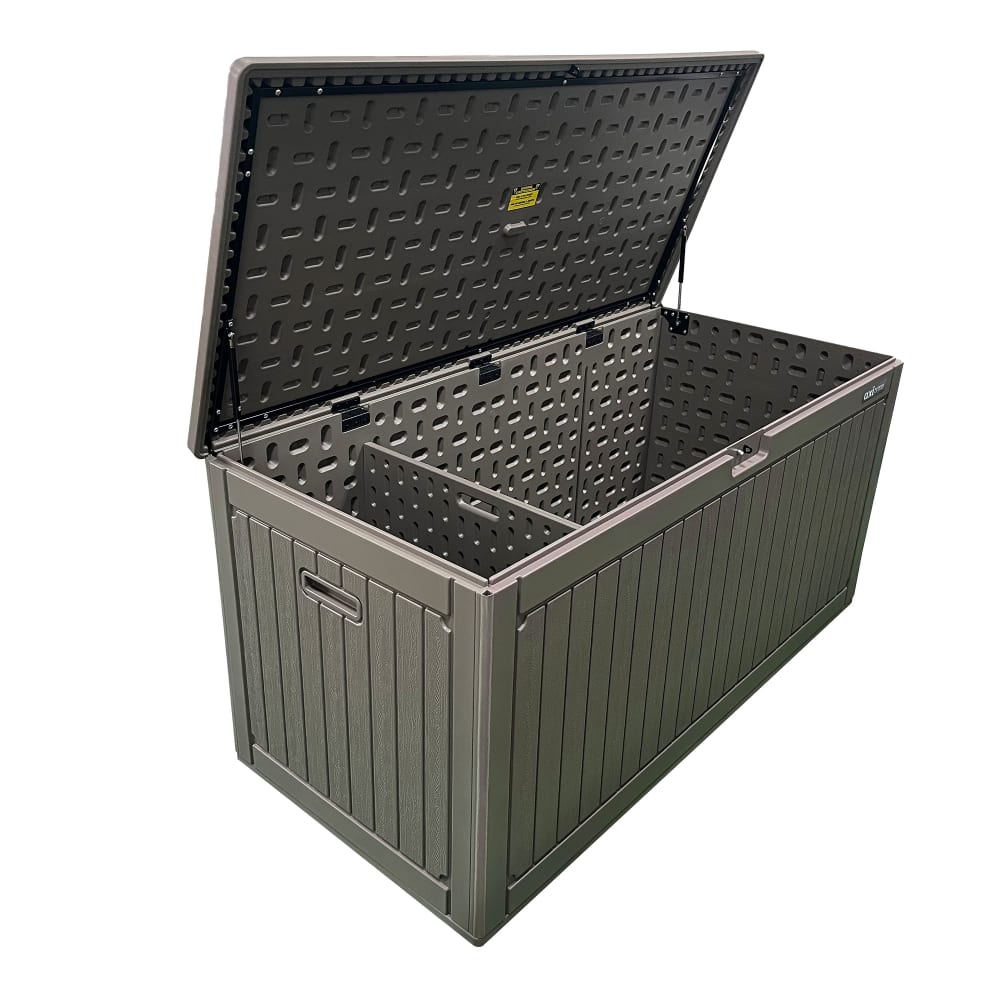 Coffre de jardin en plastique, 1000 litres, marron