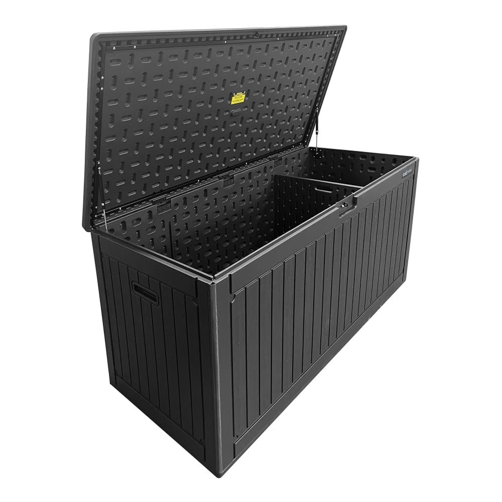 Gartenbox aus Kunststoff mit Boden 177x82x83cm, 1000L, schwarz -