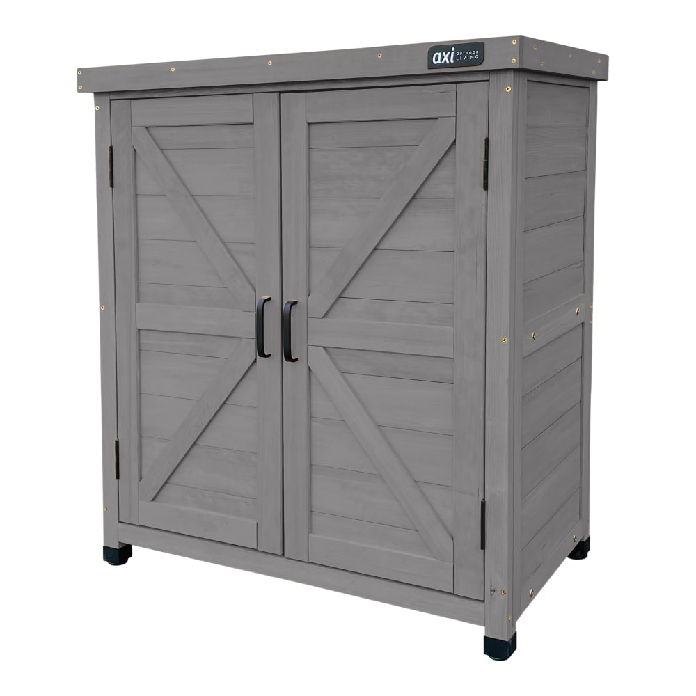 Armoire de jardin avec étagère, bois FSC, gris foncé, 80x45x93 cm
