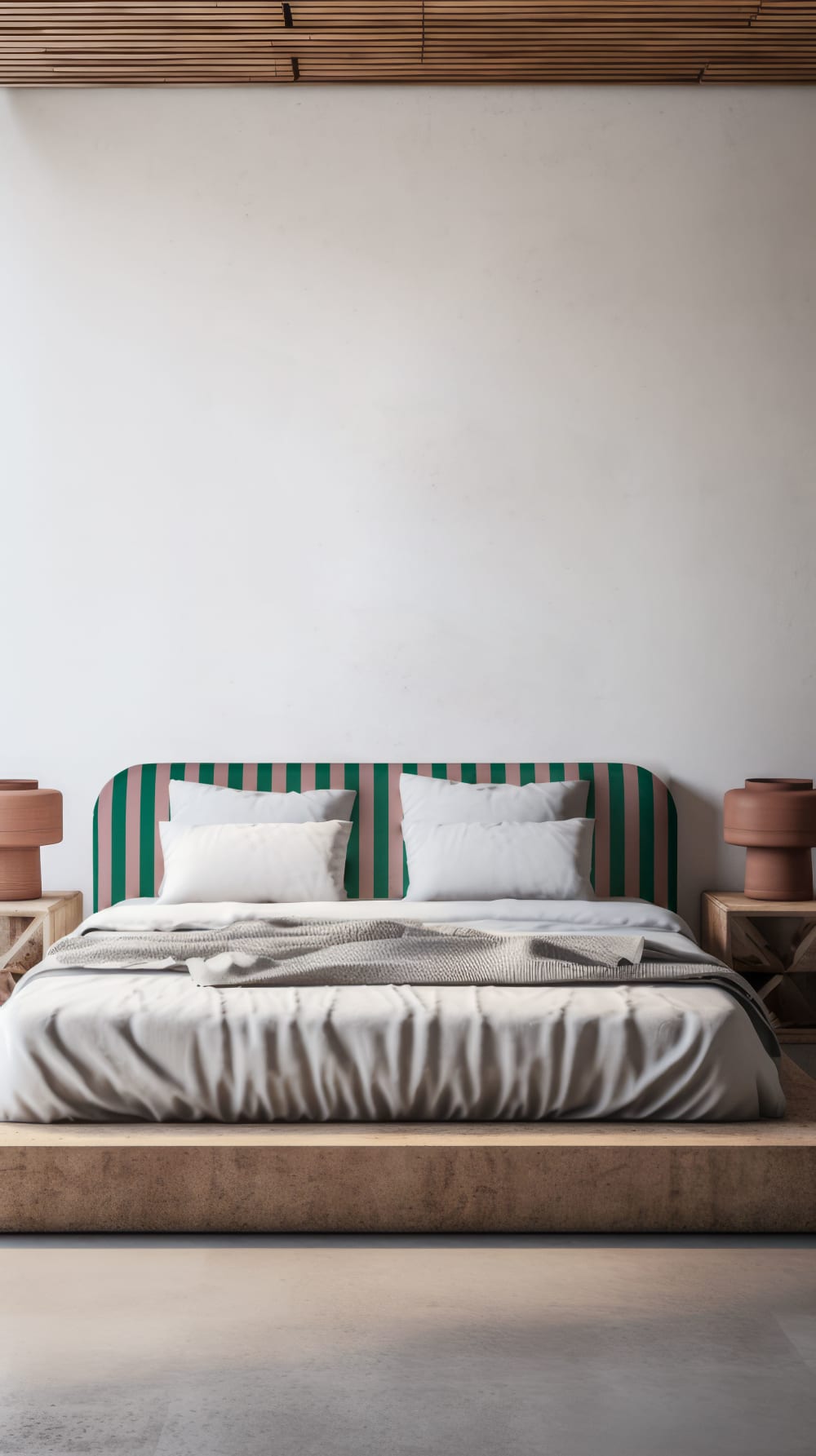 Kopfteil aus Samt, grün/rosa 190x97cm - Maisons Du Monde