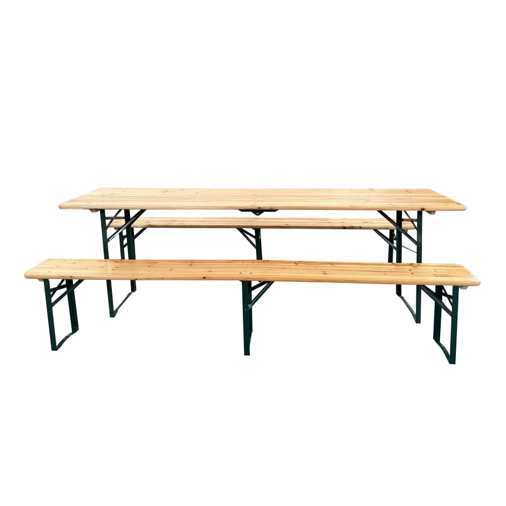 Table et banc de brasserie, pliable en bois, marron