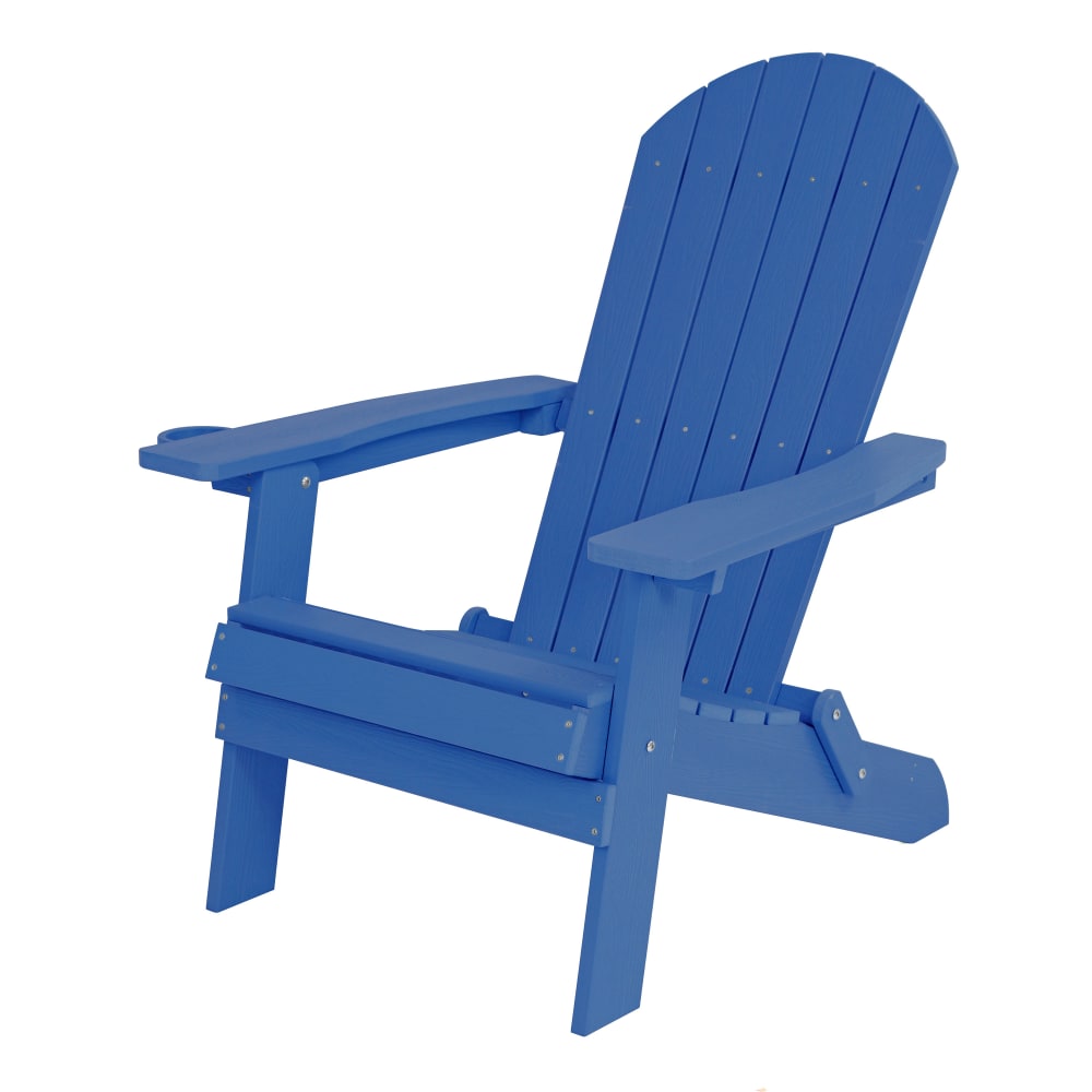 Chaise Adirondack accoudoirs, plastique, bleu, 84,5x77x95,5 cm