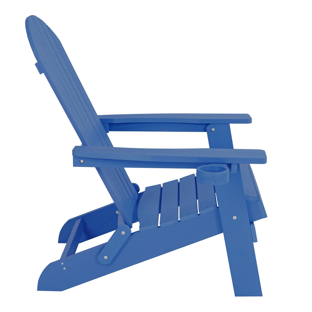 Chaise Adirondack accoudoirs, plastique, bleu, 84,5x77x95,5 cm - image 3