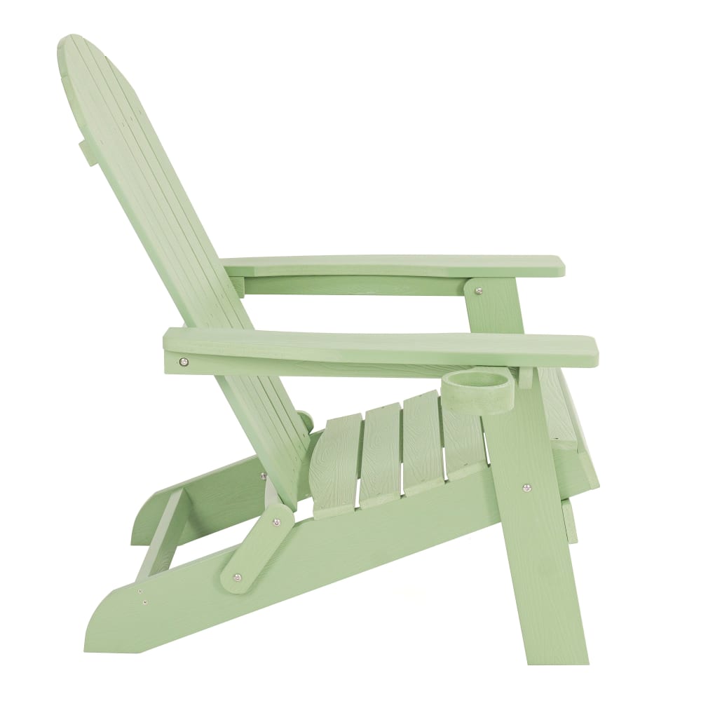 Chaise Adirondack accoudoirs, plastique, vert pastel, 84,5x77x95,5 cm