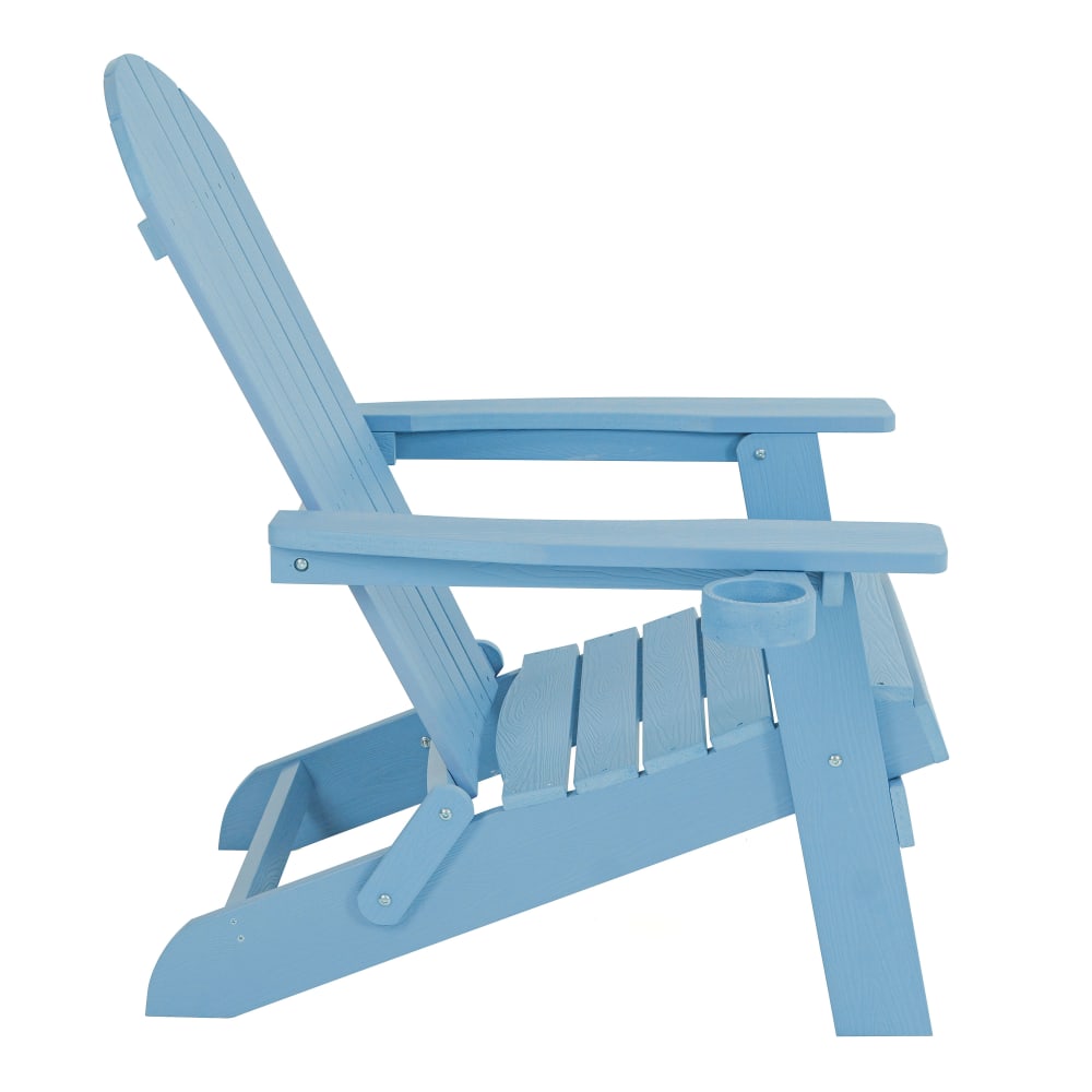 Chaise Adirondack accoudoirs, plastique, bleu claire, 84,5x77x95,5 cm