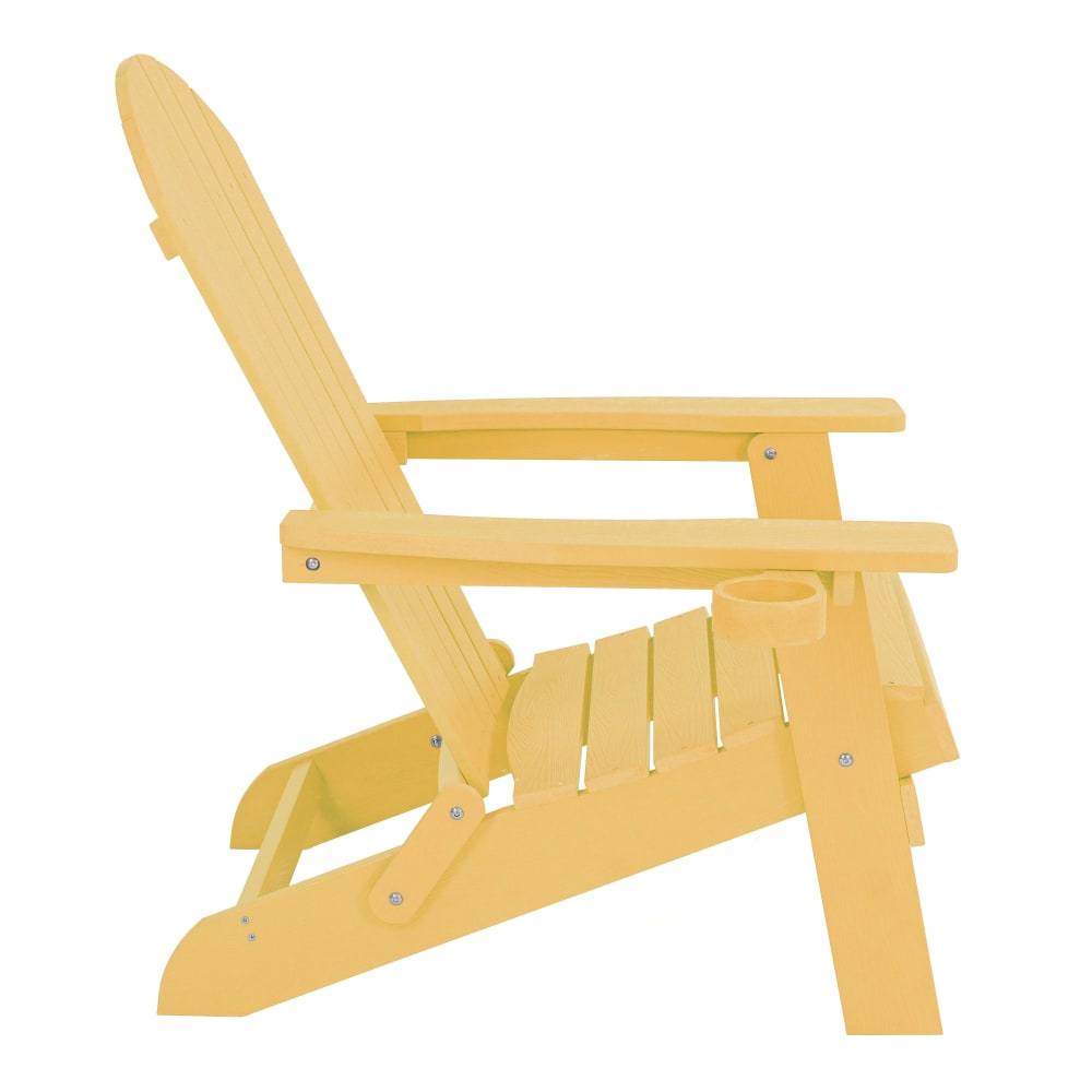 Chaise Adirondack accoudoirs, plastique, jaune, 84,5x77x95,5 cm