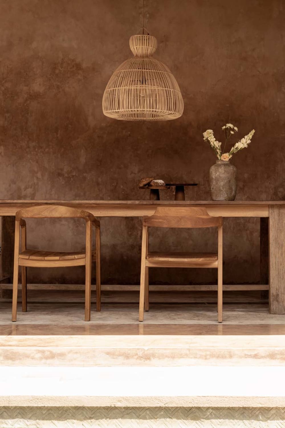 Suspension rotin marron 57x57x57cm — vue 3