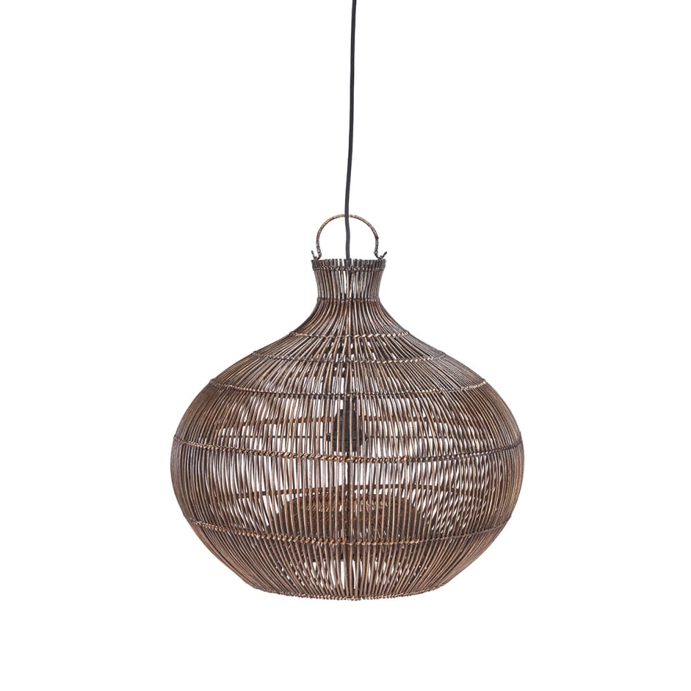 Suspension bambou noyer foncé 48x48x45cm