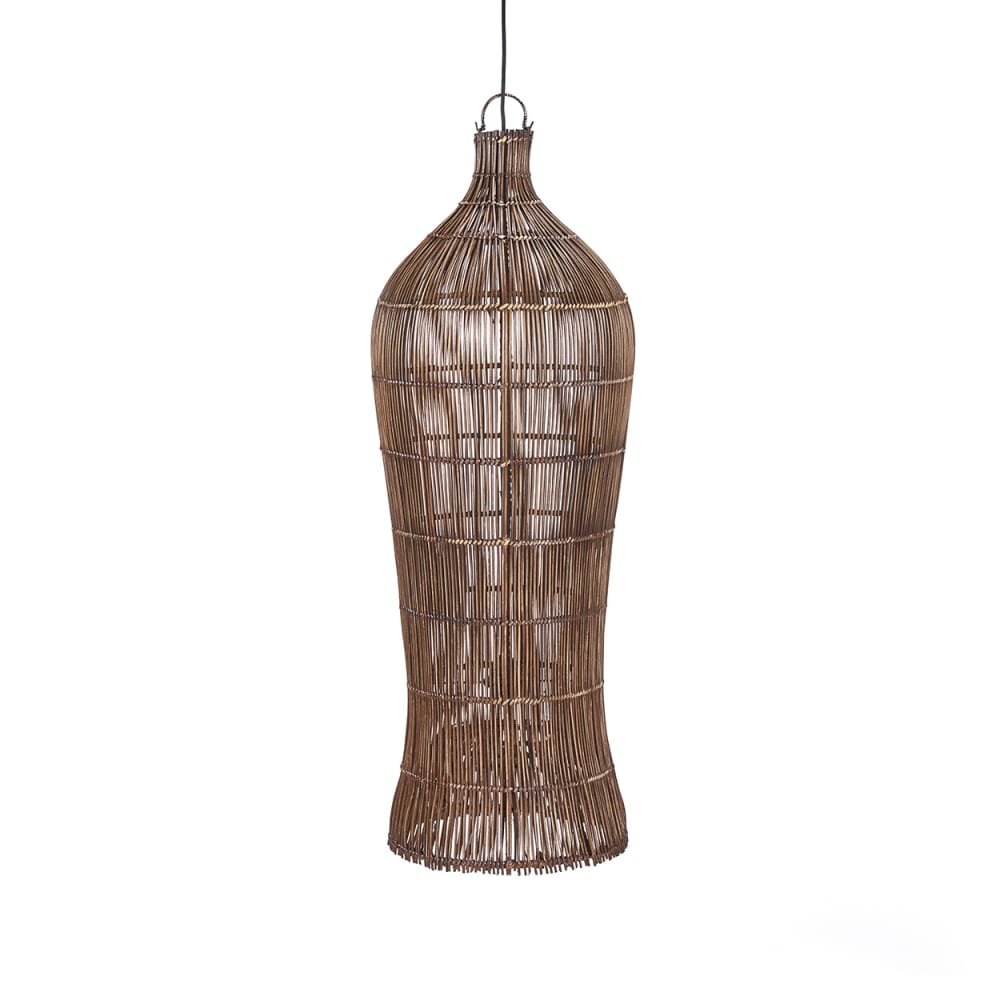 Suspension bambou noyer foncé 35x35x102cm — vue 3