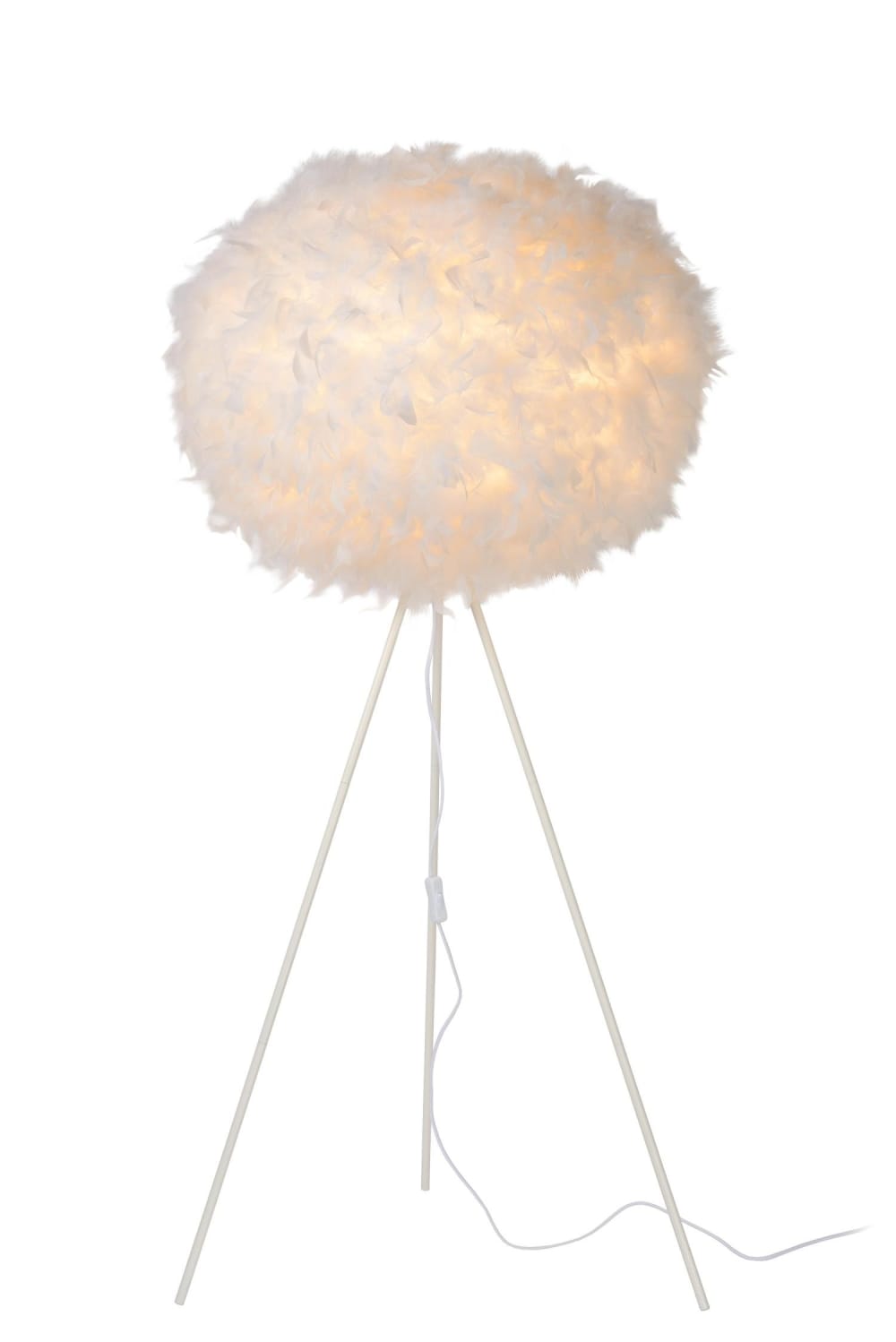 lampara de suelo de plumas 1xe27 blanco