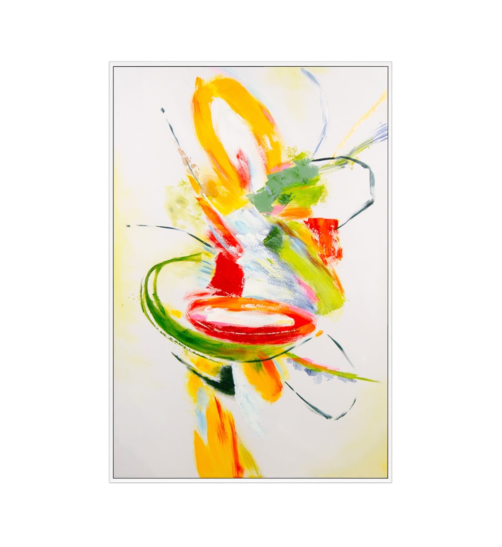 Tableau peint à l’huile en bois multicolore, 80 x 120 cm