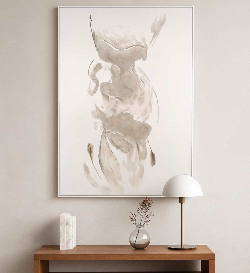 Ölgemälde auf Holz, 100 x 150 cm, weiß - Maisons Du Monde