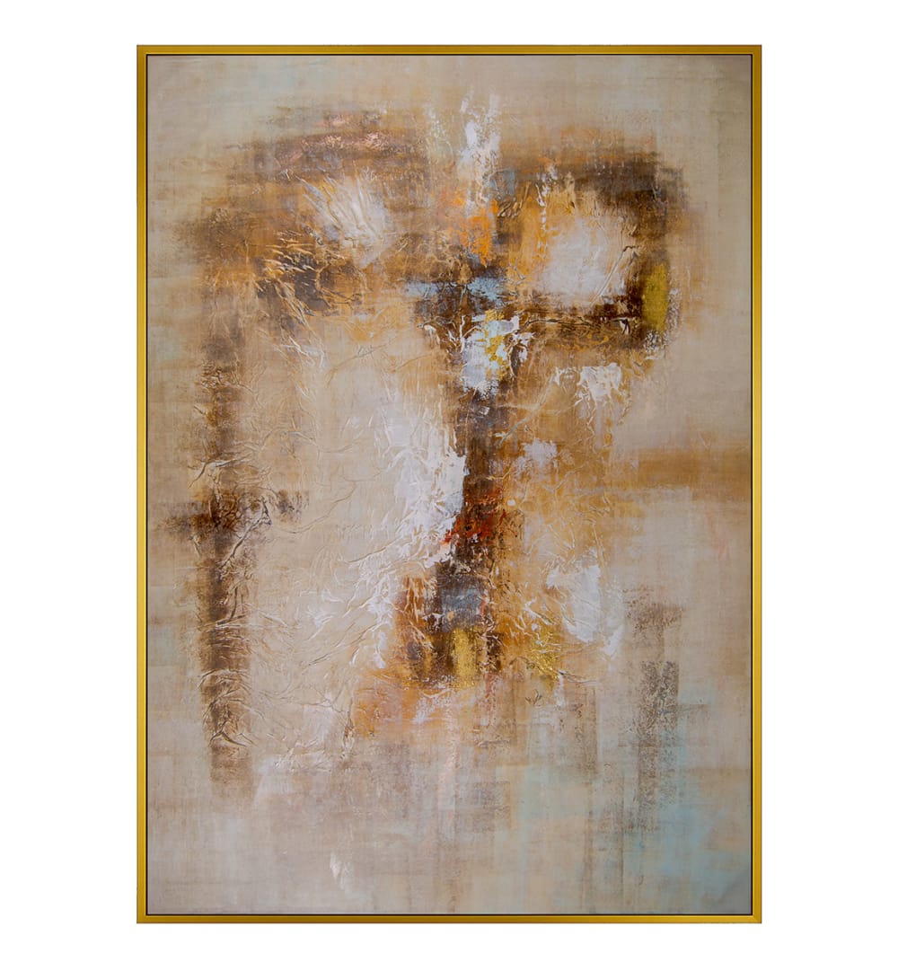 Tableau peint à l’huile en bois marron, 150 x 200 cm