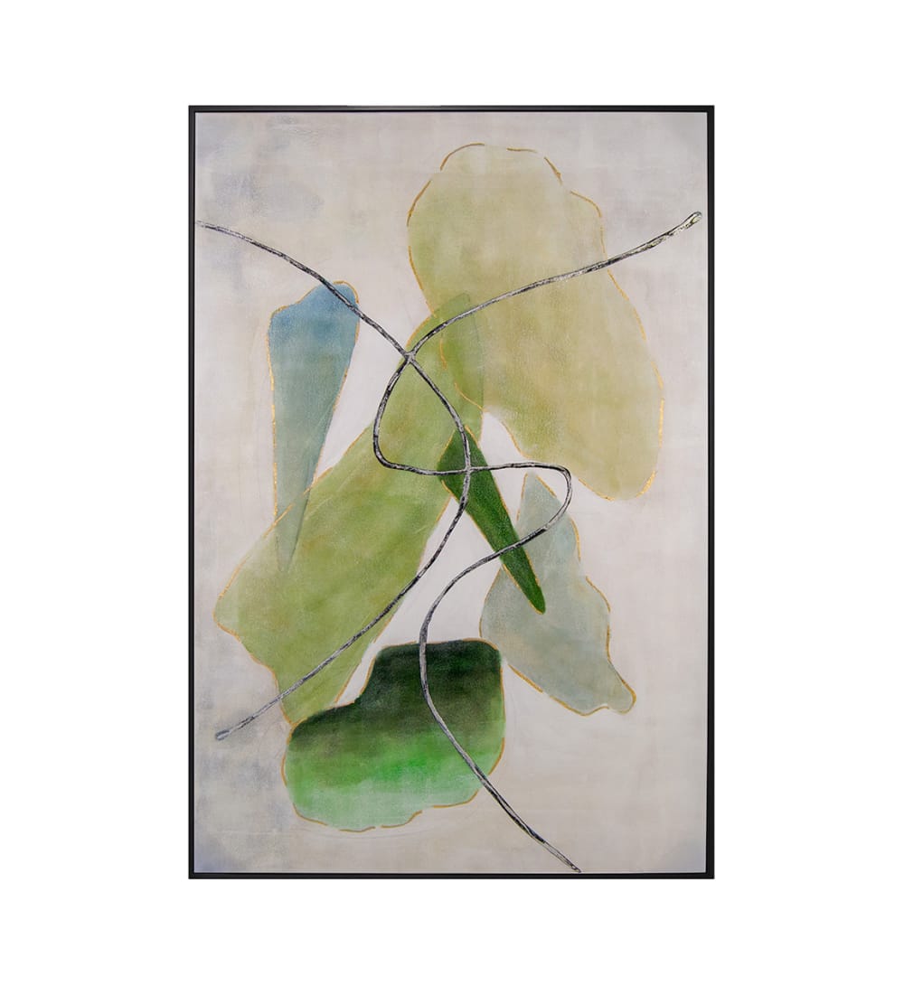 Tableau peint à l’huile en bois vert, 100 x 150 cm