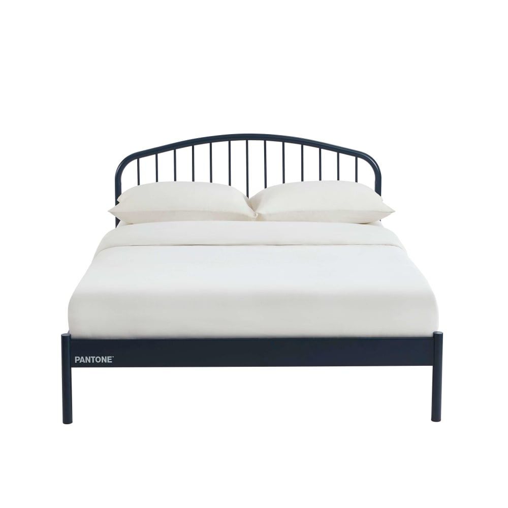 Lit 140x190 métal bleu nuit sommier inclus