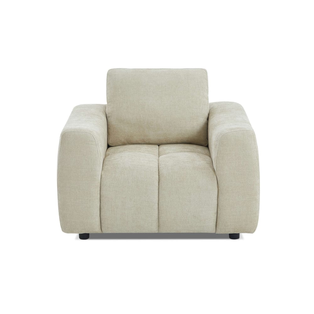 Fauteuil fixe  1 place tissu chenille taupe