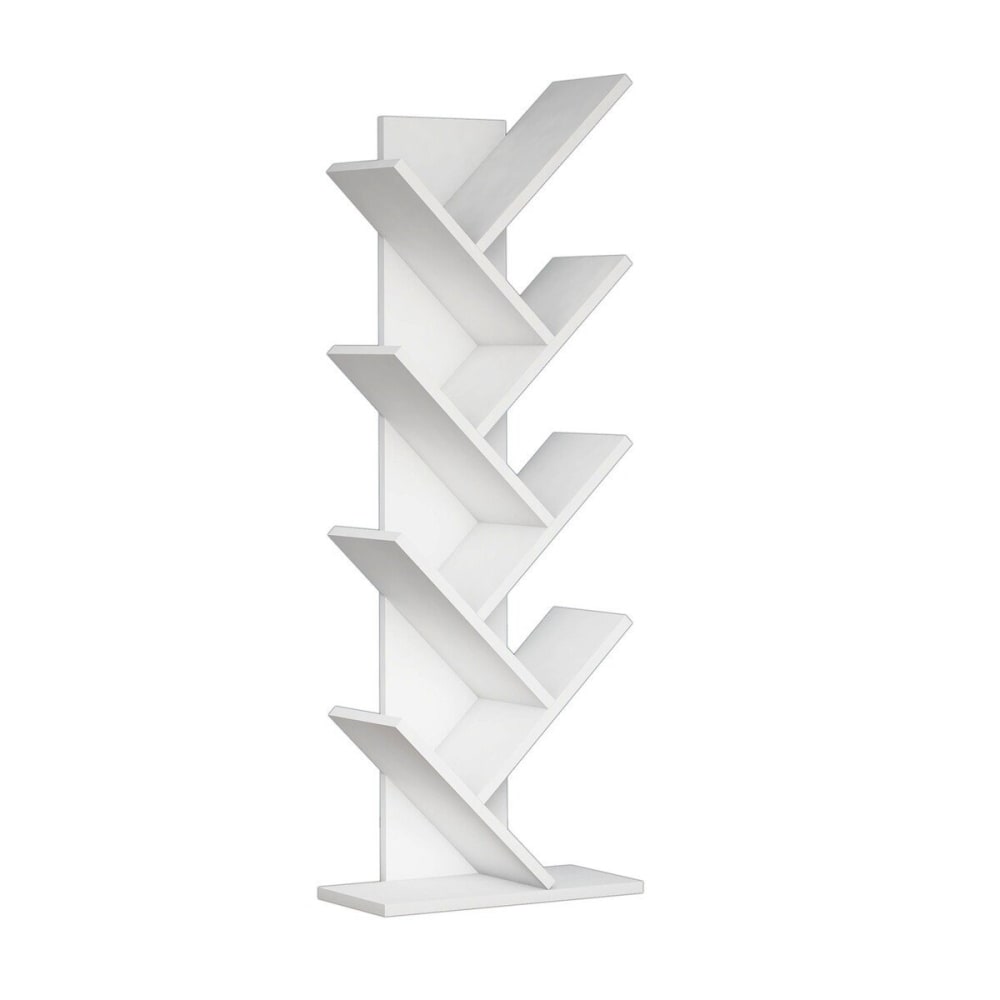 Etagère bibliothèque 8 tablettes H128,5 cm - Blanc